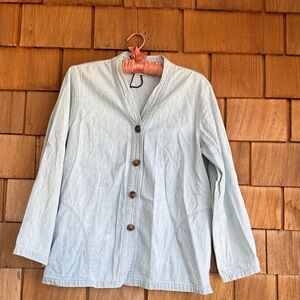 Light Wash Denim Button-Front shirt and pants- Pale Blue